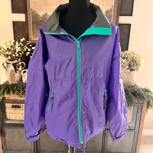 Vintage EMS Eastern Mountain Sports Windbreaker Jacket Purple Teal Womens Large
